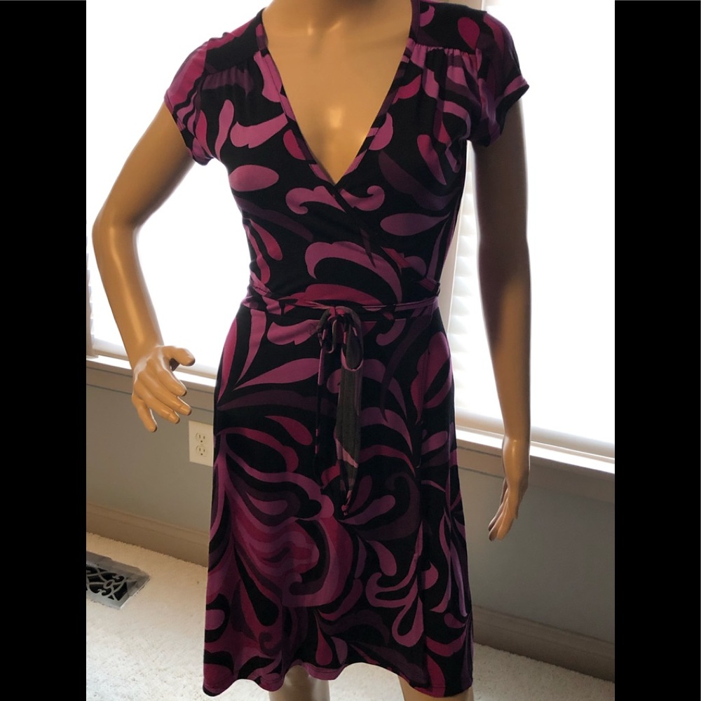 Sexy Purple V-neck wrap dress